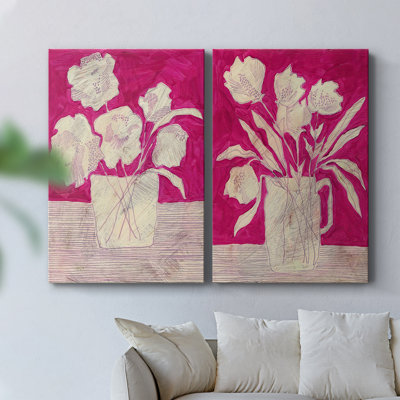 Fuchsia Arrangement I-Premium Gallery Wrapped Canvas -Ready to Hang