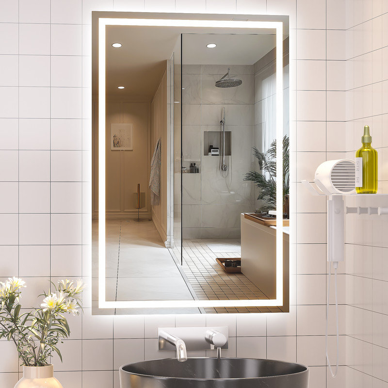 LED Bathroom Mirror with Lights, Lighted Vanity Mirrors for Bathroom, 36" x 24"