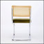 Ensemble de 2 chaises de salle à manger de style Mid-Century moderne, décorées de velours avec dossier en canne naturelle et base en chrome inoxydable, confortables et élégantes