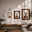 Deer in Knit Boho - Framed Print-753080395-753080399