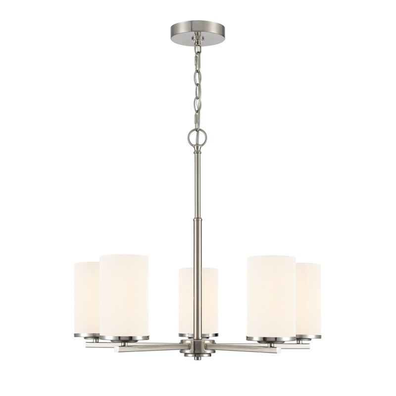 Lustre 5 lumières Verlana 24 "- Nickel brossé, Nickel brossé