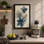 Delicate Blue Blossoms Japandi - Wrapped Canvas-164891552-164891581