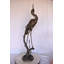 Crane Standing On A Branch Bronze Statue Fountain - Size: 13"L X 7"W X 43"H.