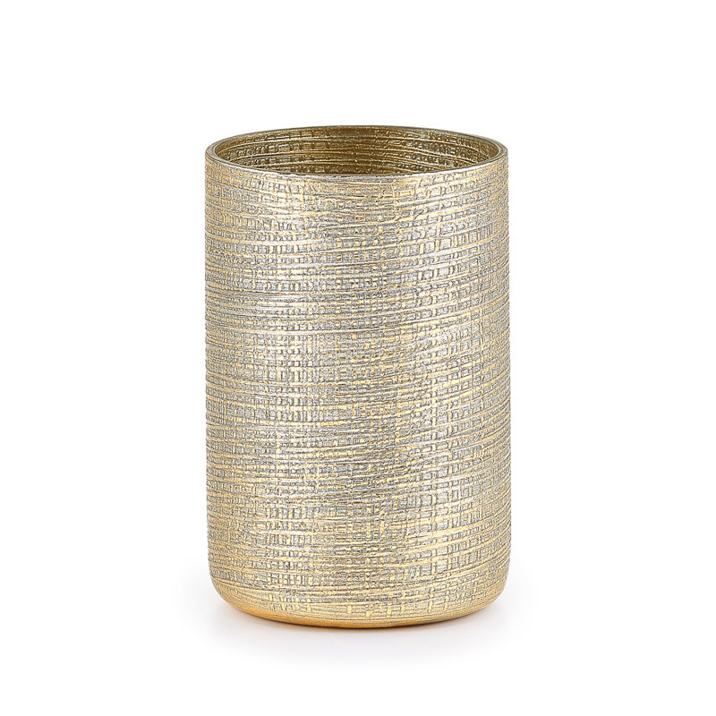 Woven Glass Toothbrush Holder, Silver/Gold