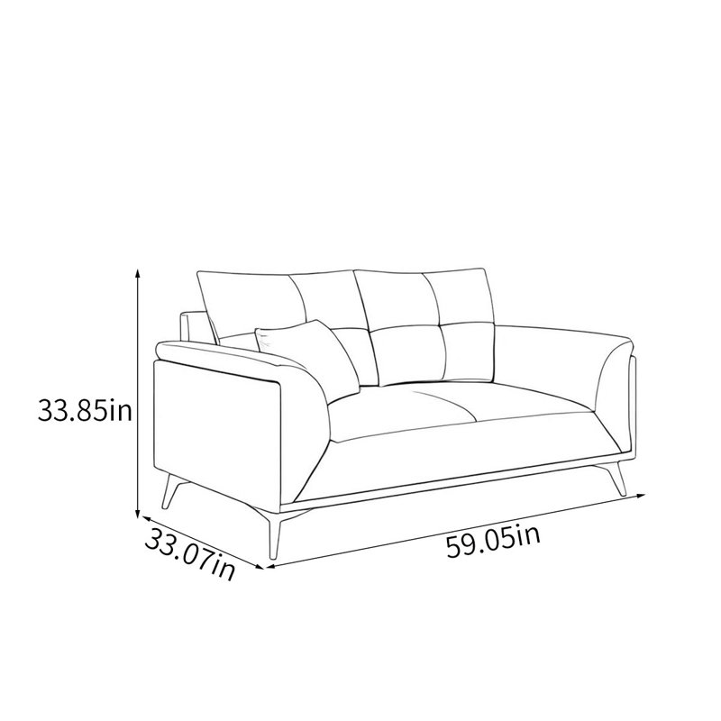 Philmon, 33.85" H x 59.05" W x 33.07" D, 2