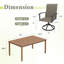 Ensemble de salle à manger rectangulaire pour 6 personnes avec chaises pivotantes en polyester enduit de PVC à 360 °-1710323210
