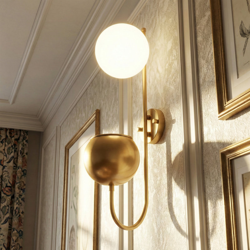 Applique murale moderne avec jardinière Cora, Light Gold, Blanc