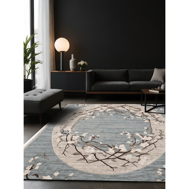 Silky Soft Plush Gray Area Rug, Square 7'