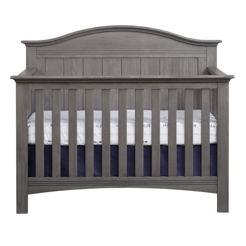 Graphite Gray Solid Wood 4-in-1 Convertible Crib