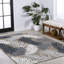 Kile High-Low Tropical Palm Brown/Navy/Ivory Indoor/Outdoor Rug-1517855720