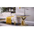 Hendricken 48“ Luxury Coffee Table for Living Room, Polished Gold Metal Base