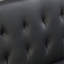 Structure en bois, pieds en acier inoxydable, futon, canapé en PVC noir
