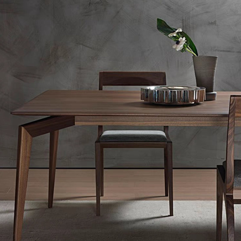 Walnut Rectangular Dining Table Set, 29.9"H x 55.1"L x 31.5"W