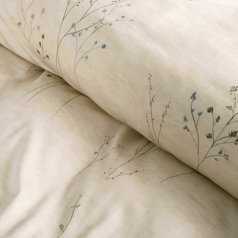 Cotton Sateen Floral Duvet Cover, Twin Duvet Cover + 1 Pillowcase