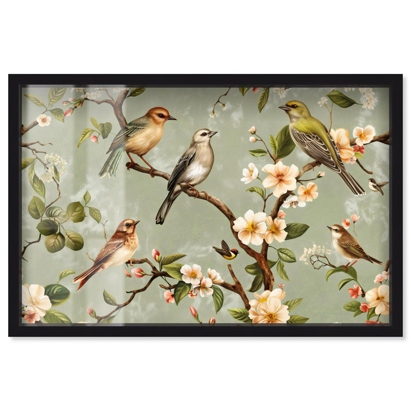 «Branch Embrace Shadowbox Print Vintage Art» par Art Remedy, H 21 po x l 31 po, Noir