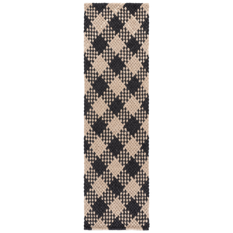 Natural Fiber Couture 105 Hand Woven Performance Checkered Rug, Runner 2'3" x 8'
