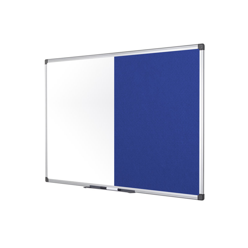 Bi-Office Maya cork/melamine board, White / Blue, 60cm H x 45cm W x 2.5cm D