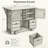 54" Farmhouse Kitchen Island with Drop Leaf-215342741