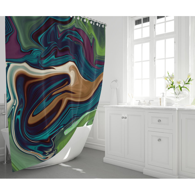 Rideau de douche simple abstrait, H 72 po x l 70 po