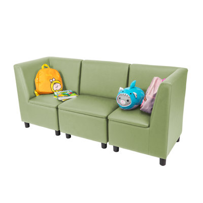 Kid Comfort Collective Modular Sectional, 3-Piece Set - Fern Green