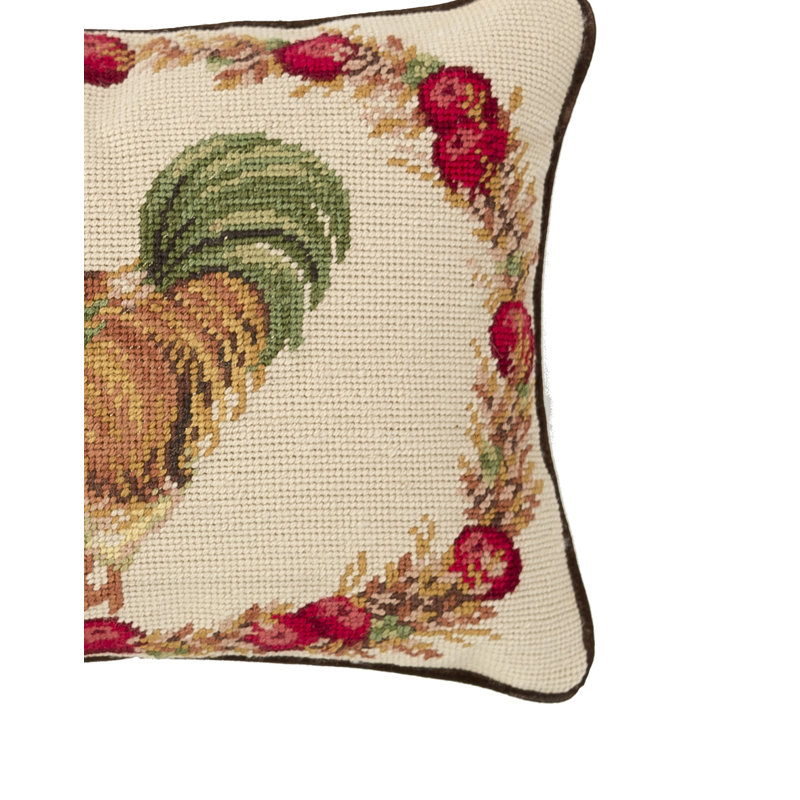 Harvest Rooster Needlepoint Pillow