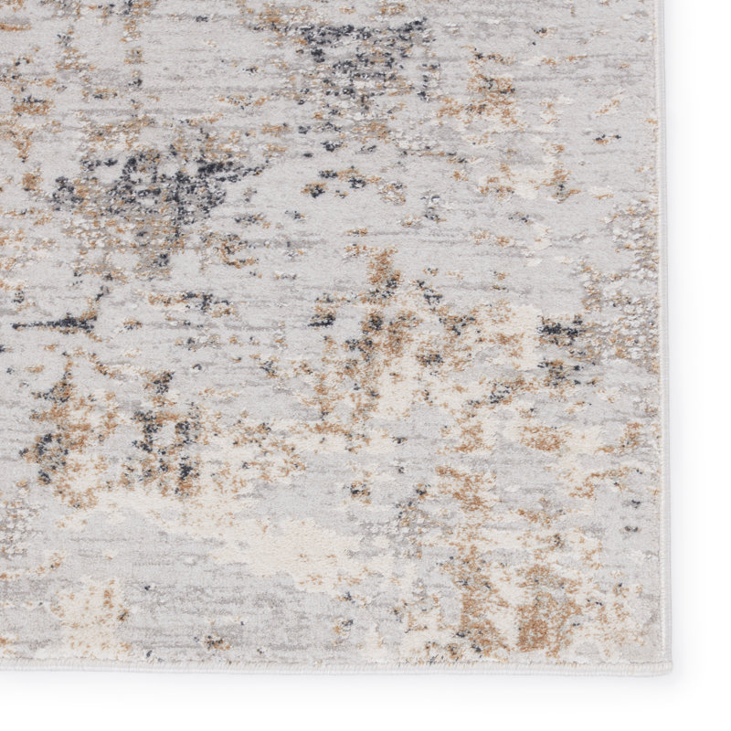Tapis abstrait gris clair, Rectangle 11 pi 10 po x 14 pi