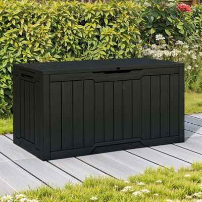300L Deck Box, Plastic Lockable Garden Storage Box
