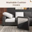 Canapé modulaire en velours côtelé avec rangement Abramson Gris foncé-1930067865-1930067869