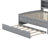Full Size Wooden Captain Bed with Built-in Bookshelves, Three Drawers and Trundle-94409509