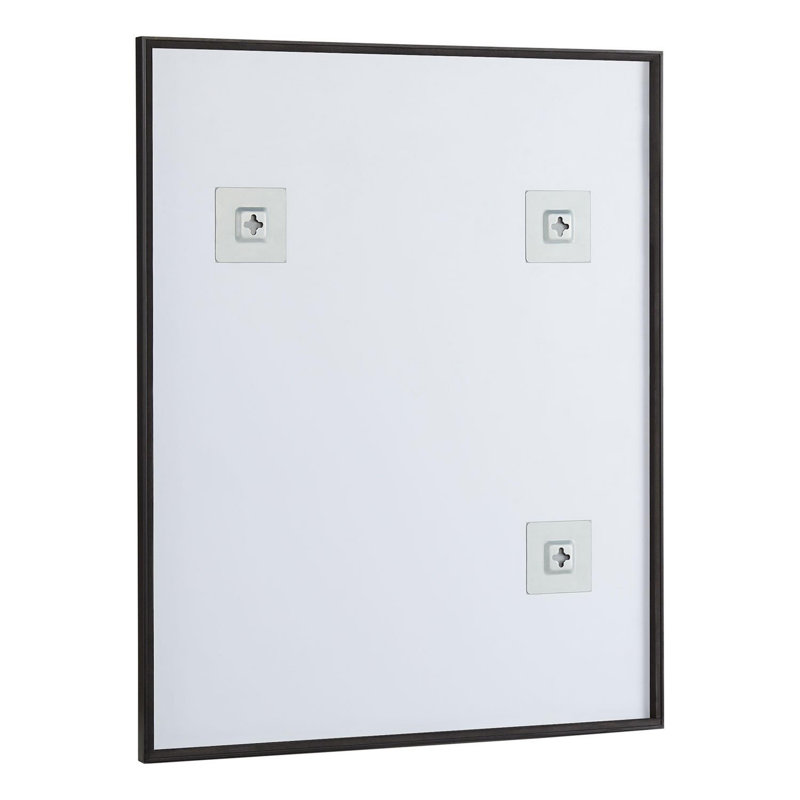 Matte Black Rectangular Aluminum Framed Bathroom Mirror
