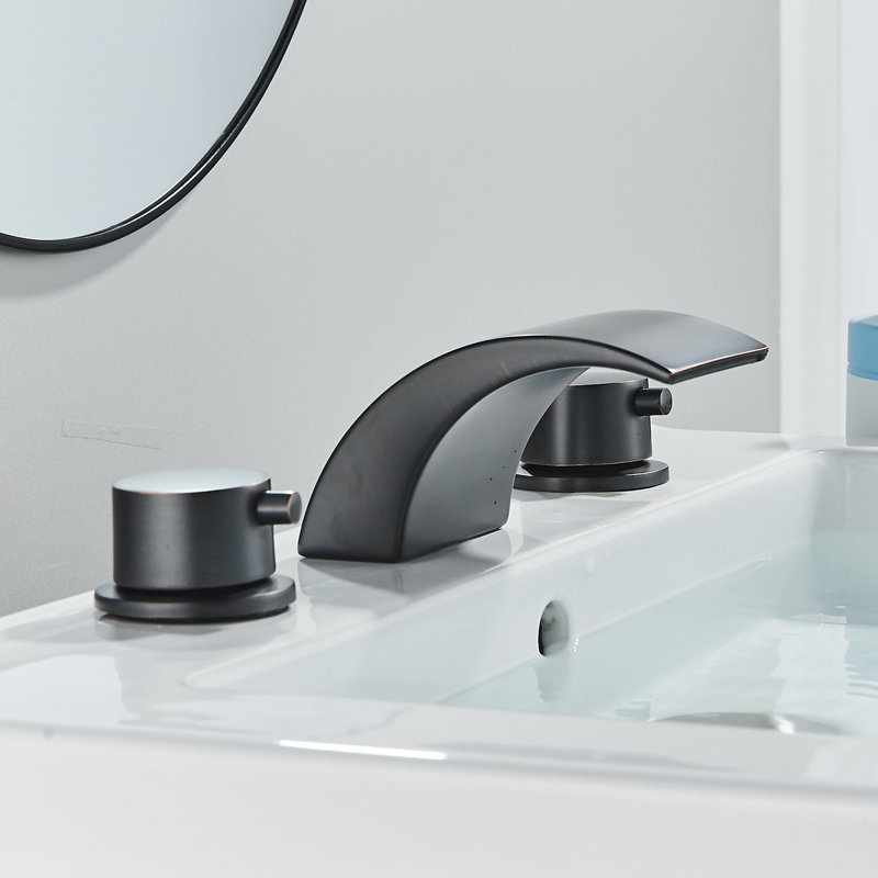 Widespread 2-handle Bathroom Faucet, Oil Rubber Bronze