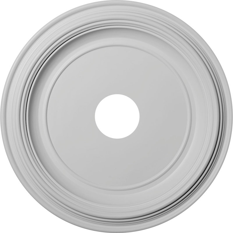Traditional Traditional Thermoformed PVC Ceiling Medallion, 19" H x 19" W x 1.5" D, White