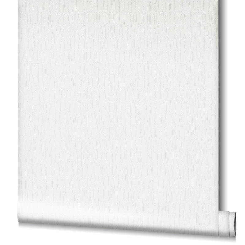Rouleau de papier peint en soie embossé Kumano, Blanc / Blanc
