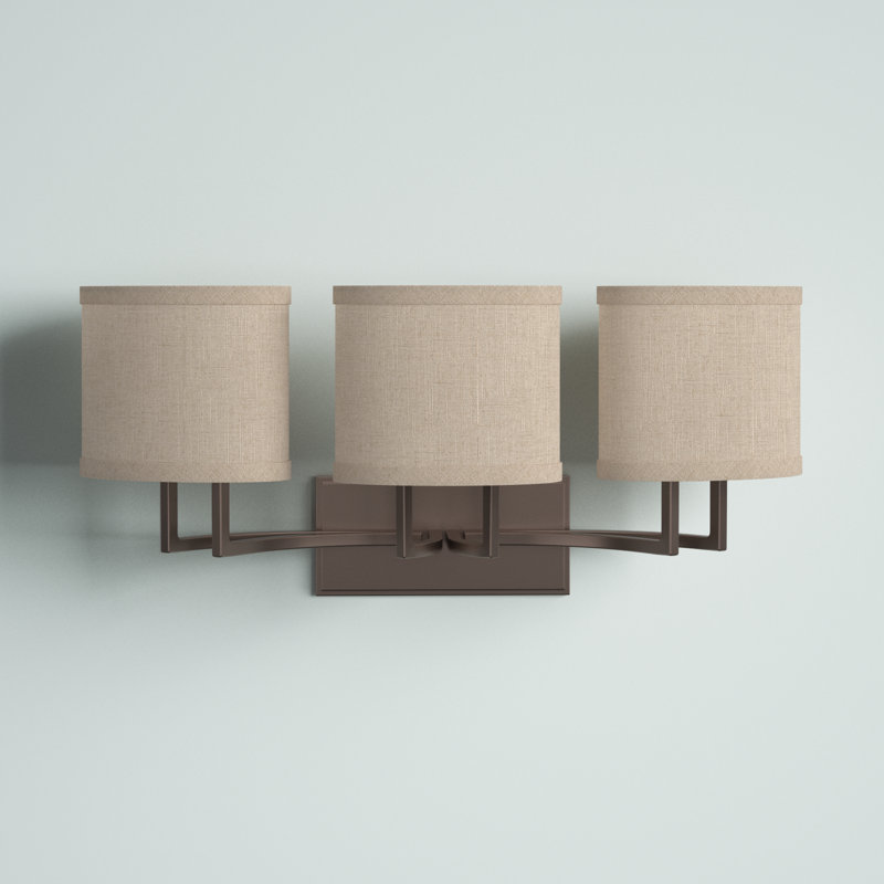 Addyson 3 - Light Dimmable Vanity Light, Hazel Bronze / Khaki Fabric