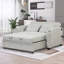 Canapé-lit convertible en chenille convertible avec dossier ajustable, 2 coussins, porte-gobelets, ports USB pour le salon, un appartement