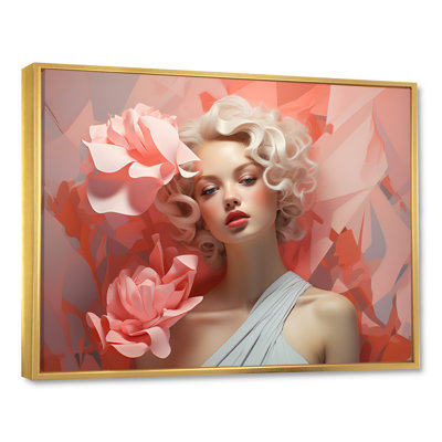 «Pink Pastel Cubism Tones Woman Portrait III» - art mural mode