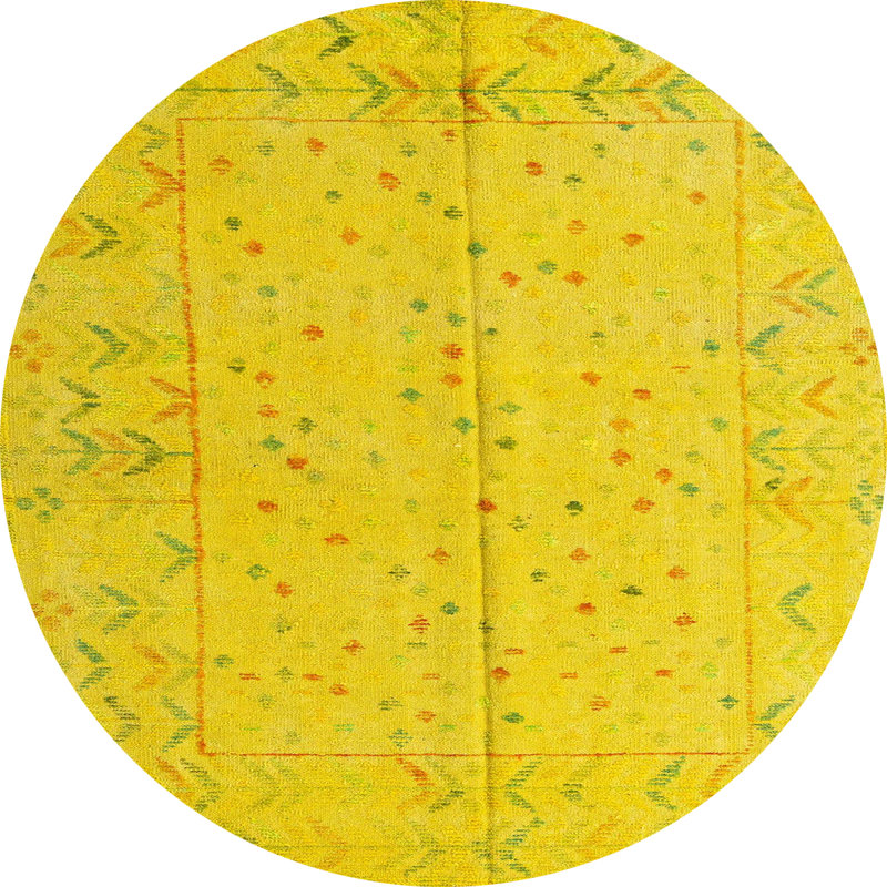 Tapis décoratif multicolore à motif abstrait, Rond 7 pi