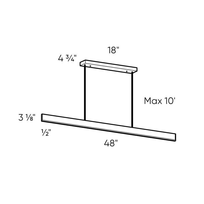Luminaire suspendu linéaire Gooden, Noir mat, Noir, noir, noir, noir