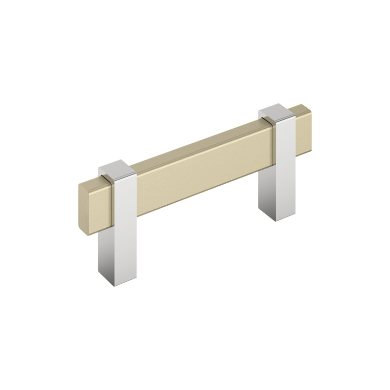 Mulino 3 Inch Golden Champagne Polished Chrome Bar Pull