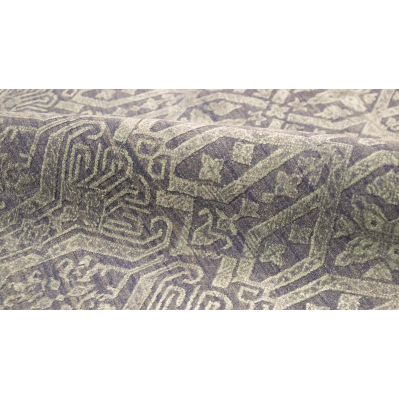 Hand-Knotted High-Quality Dark Blue Area Rug