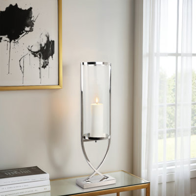 Porte-bougie cylindrique moderne pour décoration de table - Porte-bougie décoratif en métal pour décoration de salon