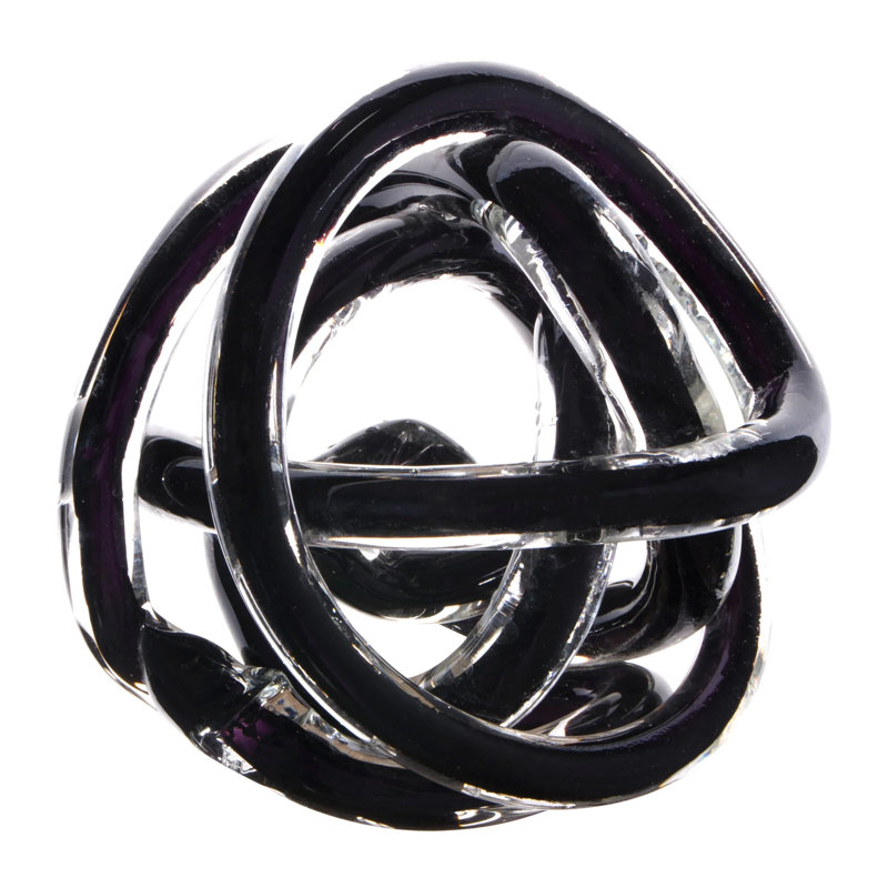 Pièce de décoration abstraite colorée Holliman, H 5 po x l 5 po x P 5 po, Noir, noir, noir, noir