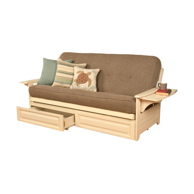 Johnte Full 80" Futon Frame and Mattress with Drawer set