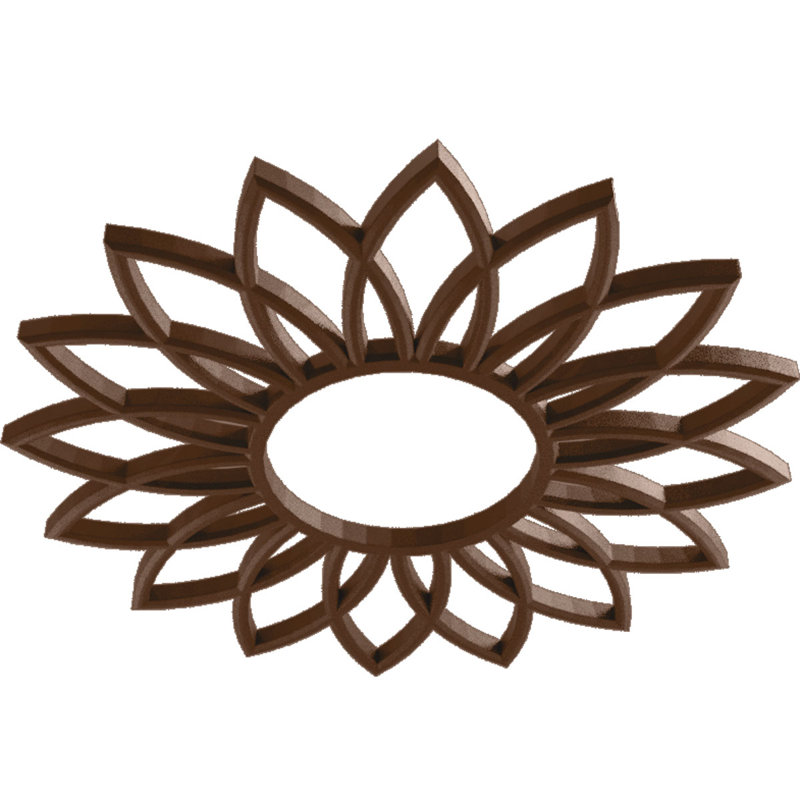 Médaillon de plafond 26 po x P 9 po x P 9 po x P 3/4 po Daisy, H 26 po x l 26 po x P 0,75 po, Cuivre