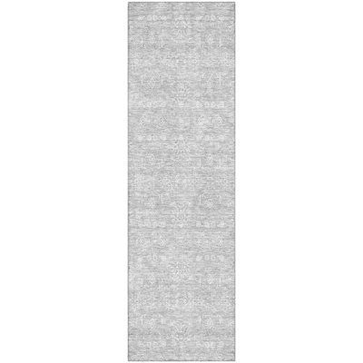 Premium Machine Washable Prisco Silver Rug