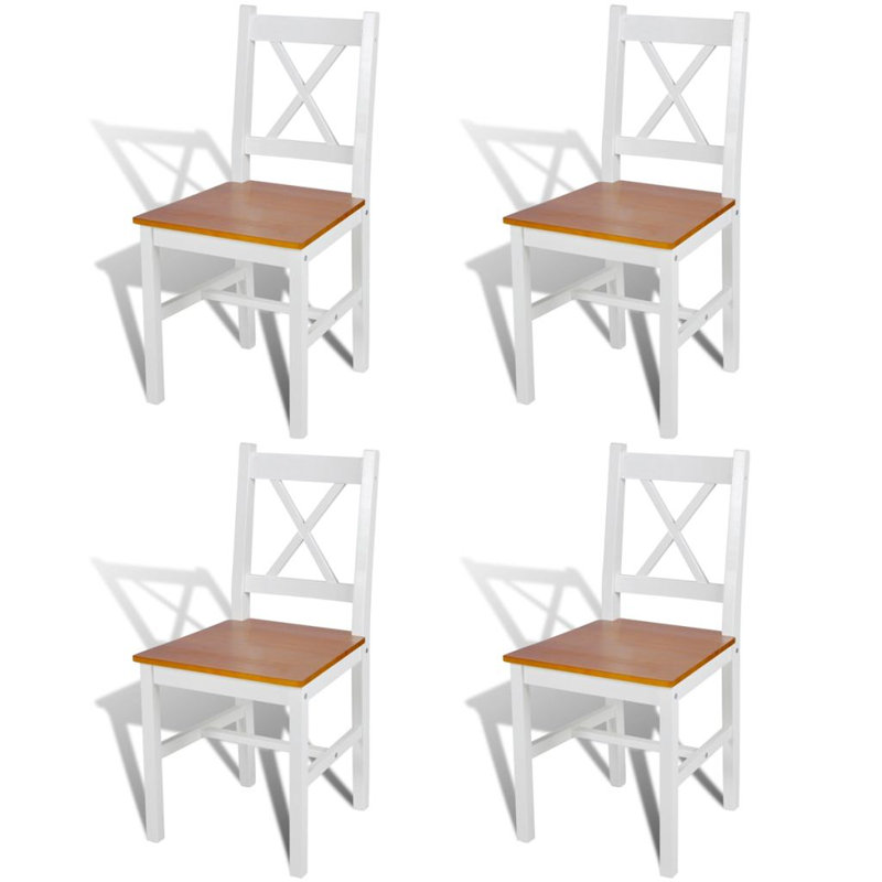 Chaise de salle à manger, Brun / blanc, 4