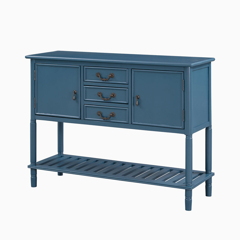 Crédence l 14,77 po avec armoire, Bleu marine