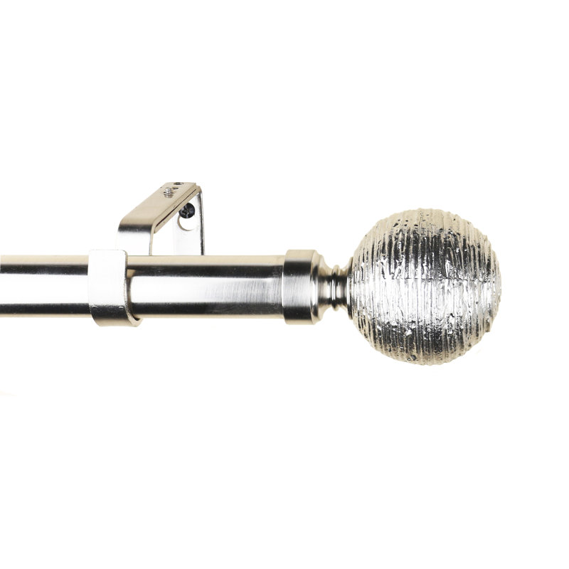 Tringle à rideaux simple réglable Divya, l 48 po x P 84 po, Acier brossé