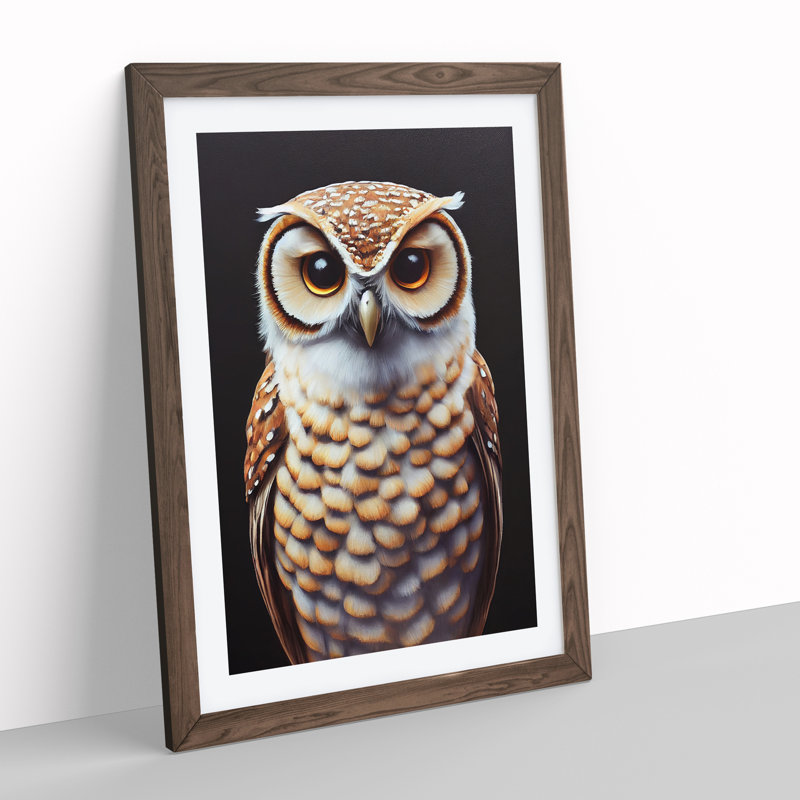 Admirable Owl - Framed Print, Walnut Framed, 34cm H x 25cm W x 2cm D