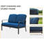 Ensemble de conversation d'extérieur pour patio, table de salle à manger et chaises en métal avec coussins amovibles pour jardin-1139953915